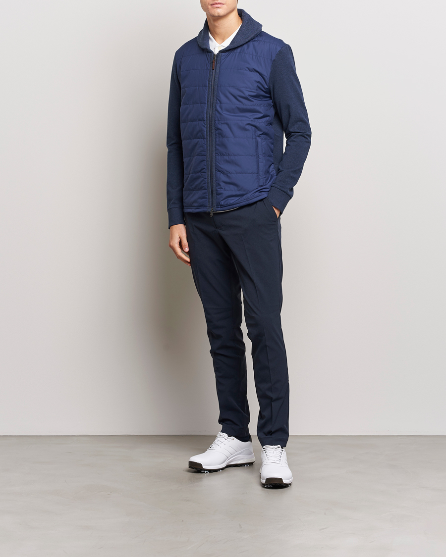 Herr | Tröjor | RLX Ralph Lauren | Fine Terry Cardigan Blue Heather