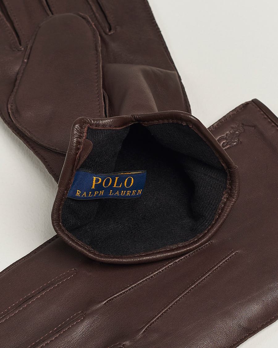 Herr | Handskar | Polo Ralph Lauren | Leather Gloves Dark Brown