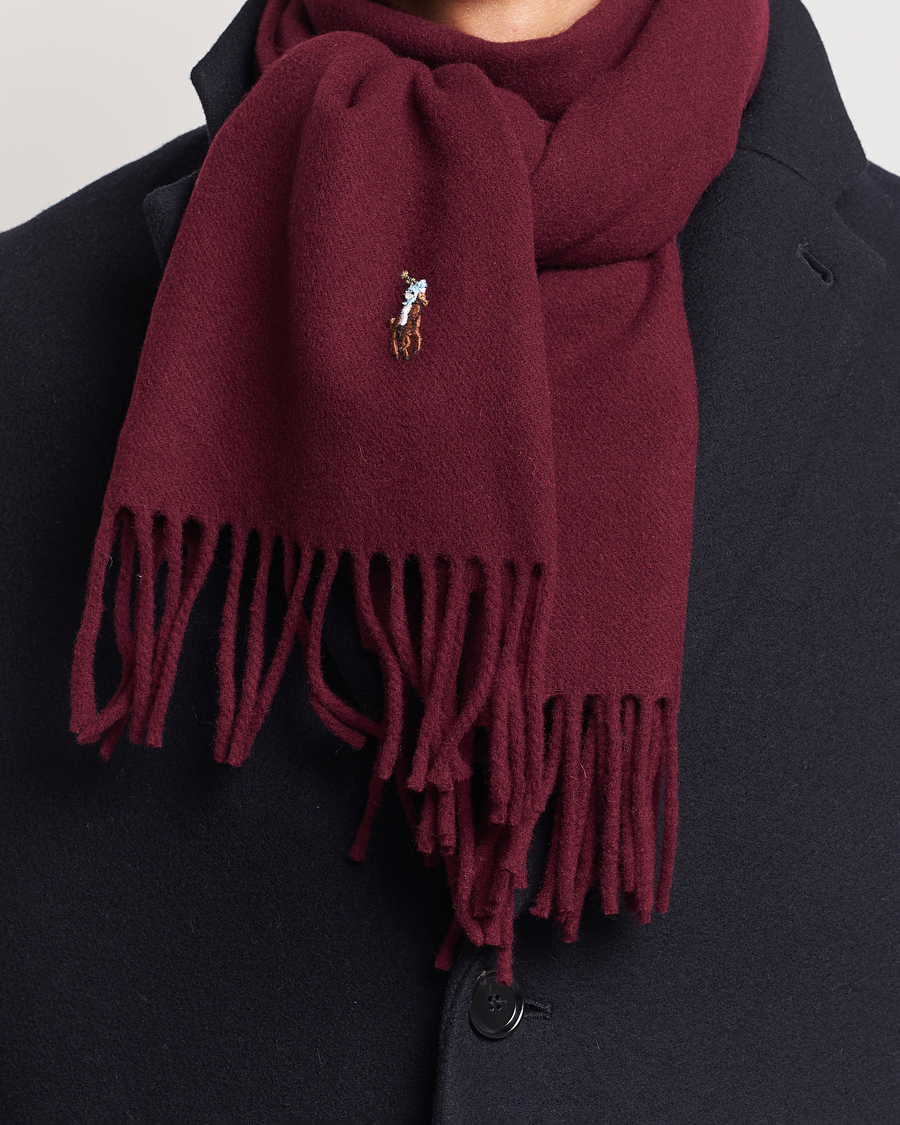 Herr | Polo Ralph Lauren Signature Wool Scarf Harvard Wine | Polo Ralph Lauren | Signature Wool Scarf Harvard Wine