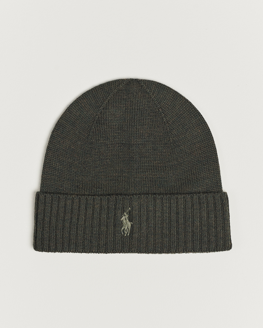 Herr | Polo Ralph Lauren Merino Wool Beanie Olive Heather | Polo Ralph Lauren | Merino Wool Beanie Olive Heather