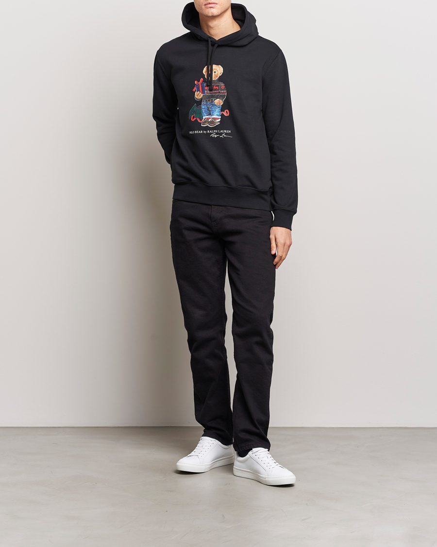 Herr | Tröjor | Polo Ralph Lauren | Printed Denim Bear Hoodie Black