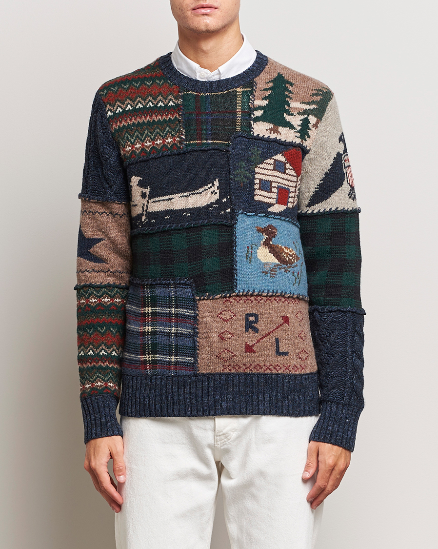 Herr | Tröjor | Polo Ralph Lauren | Wool Patchwork Knitted Sweater Multi