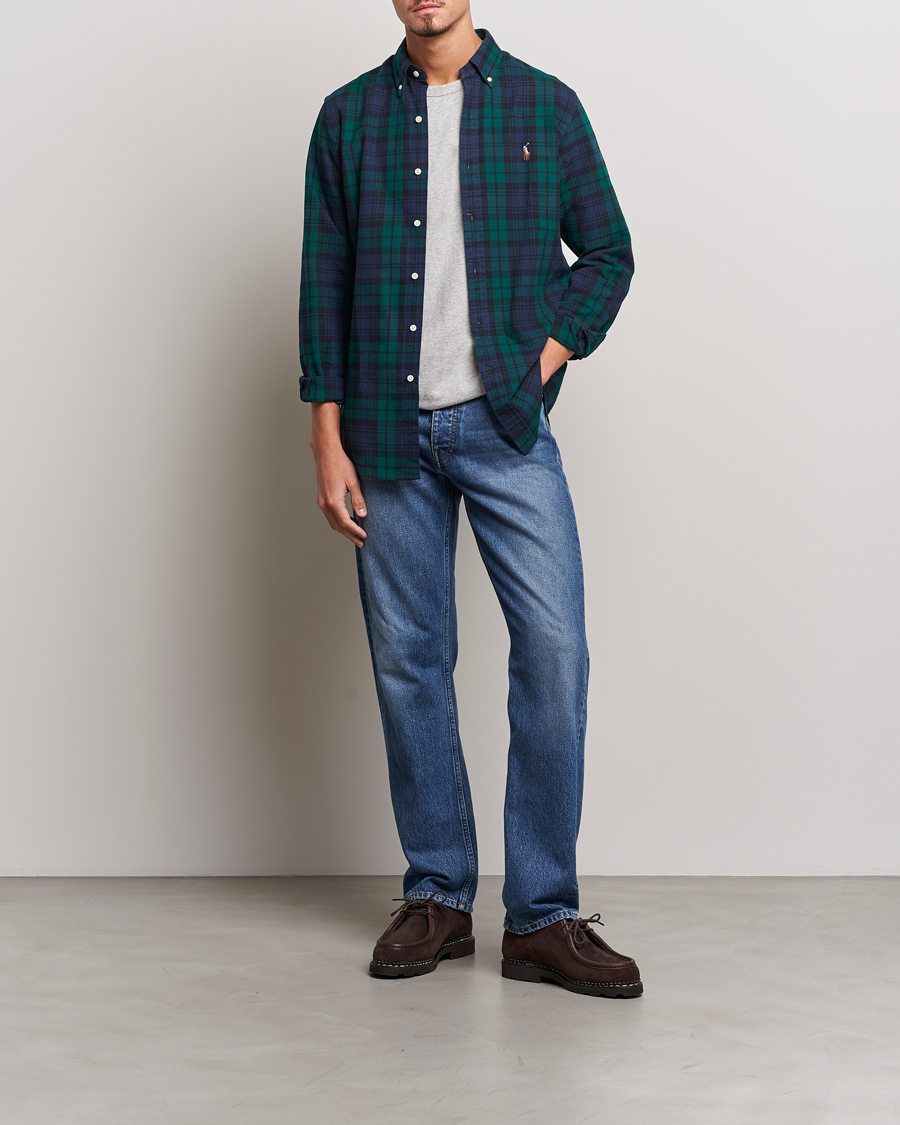 Herr | Skjortor | Polo Ralph Lauren | Custom Fit Checked Shirt Navy/Green