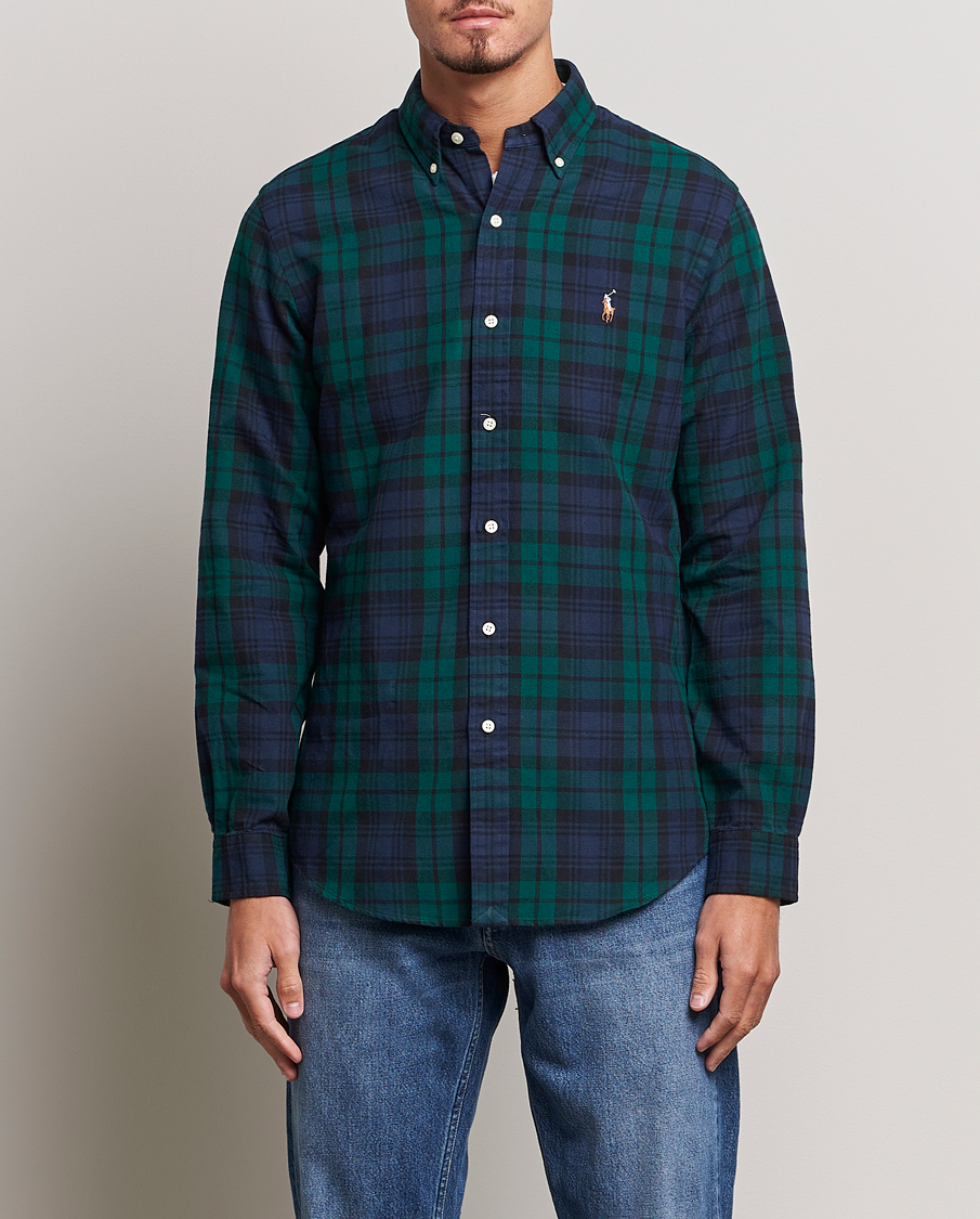 Herr |  | Polo Ralph Lauren | Custom Fit Checked Shirt Navy/Green