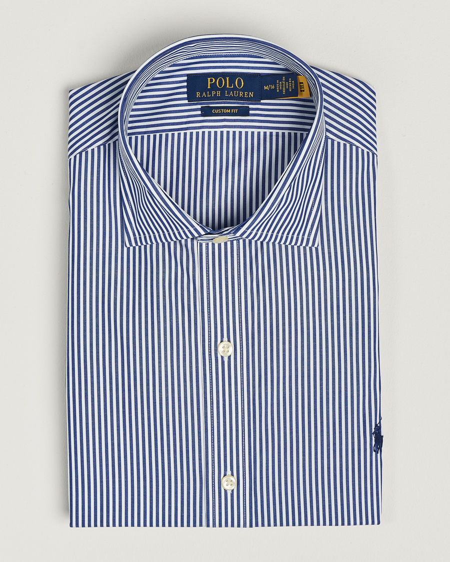 Herr | Skjortor | Polo Ralph Lauren | Poplin Striped Dress Shirt Royal/White