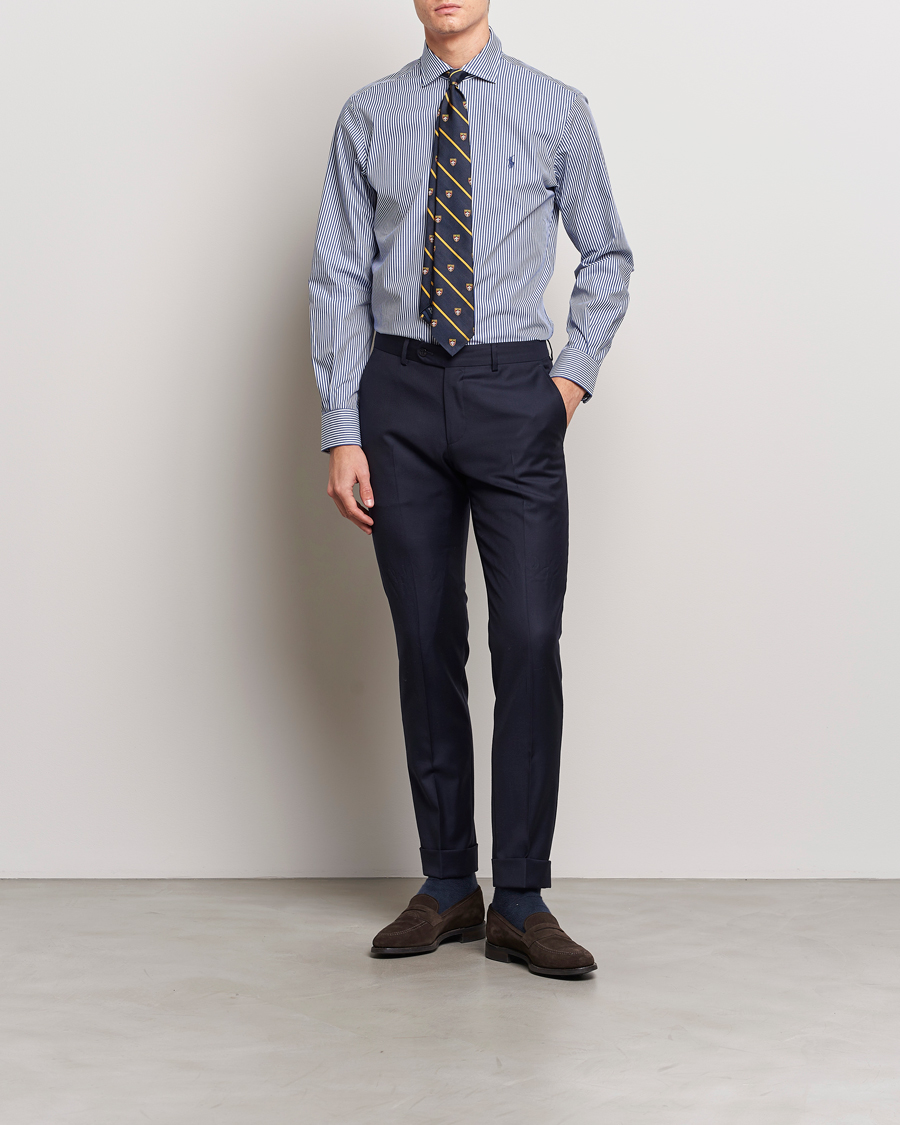 Herr | Skjortor | Polo Ralph Lauren | Poplin Striped Dress Shirt Royal/White