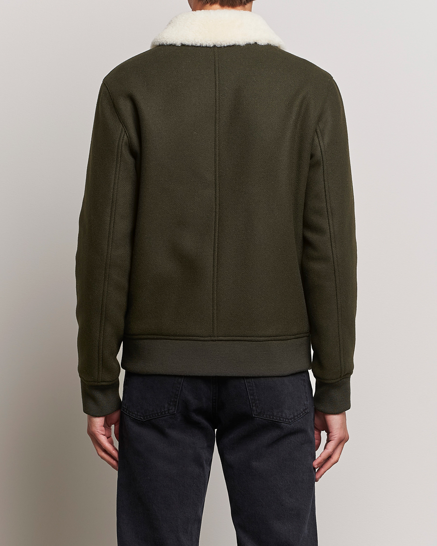 Herr | Jackor | A.P.C. | Ben Shearling Bomber Jacket Dark Green