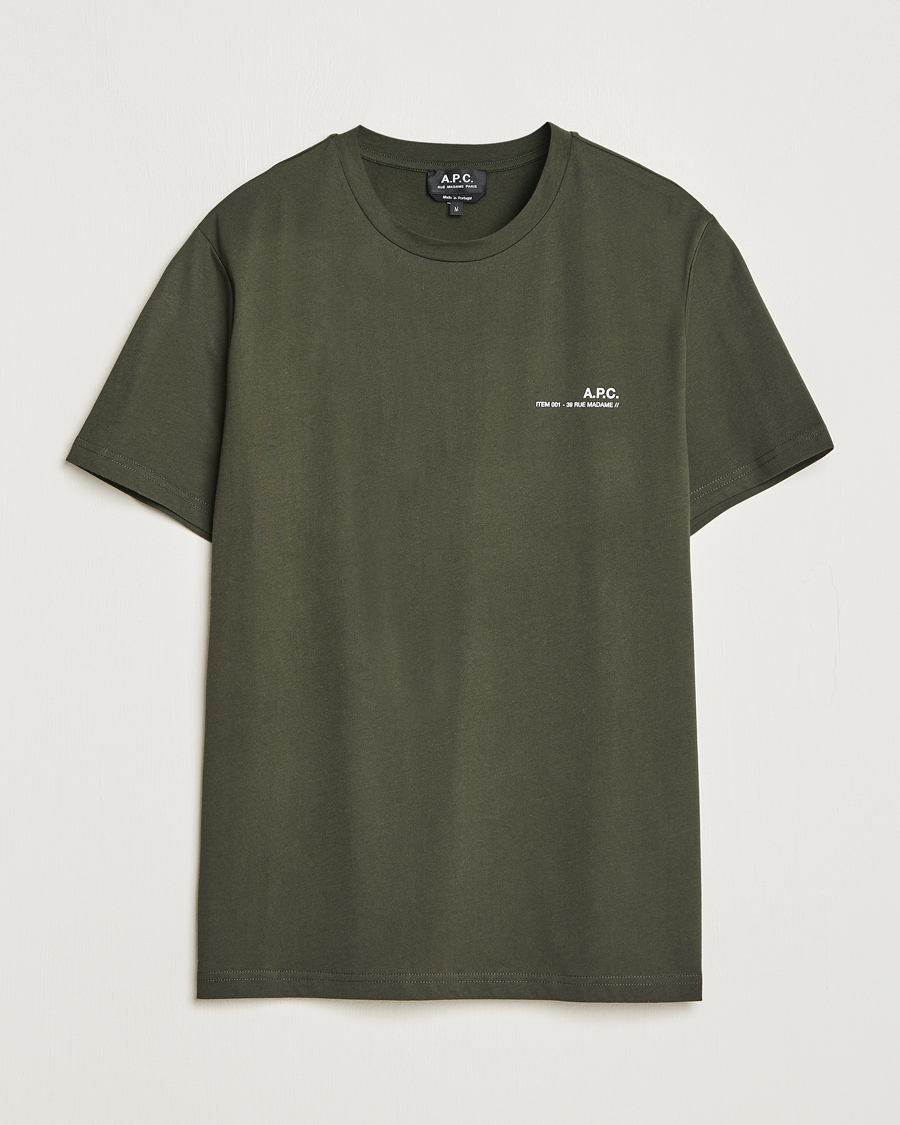 Herr | T-Shirts | A.P.C. | Item Short Sleeve T-Shirt Kaki
