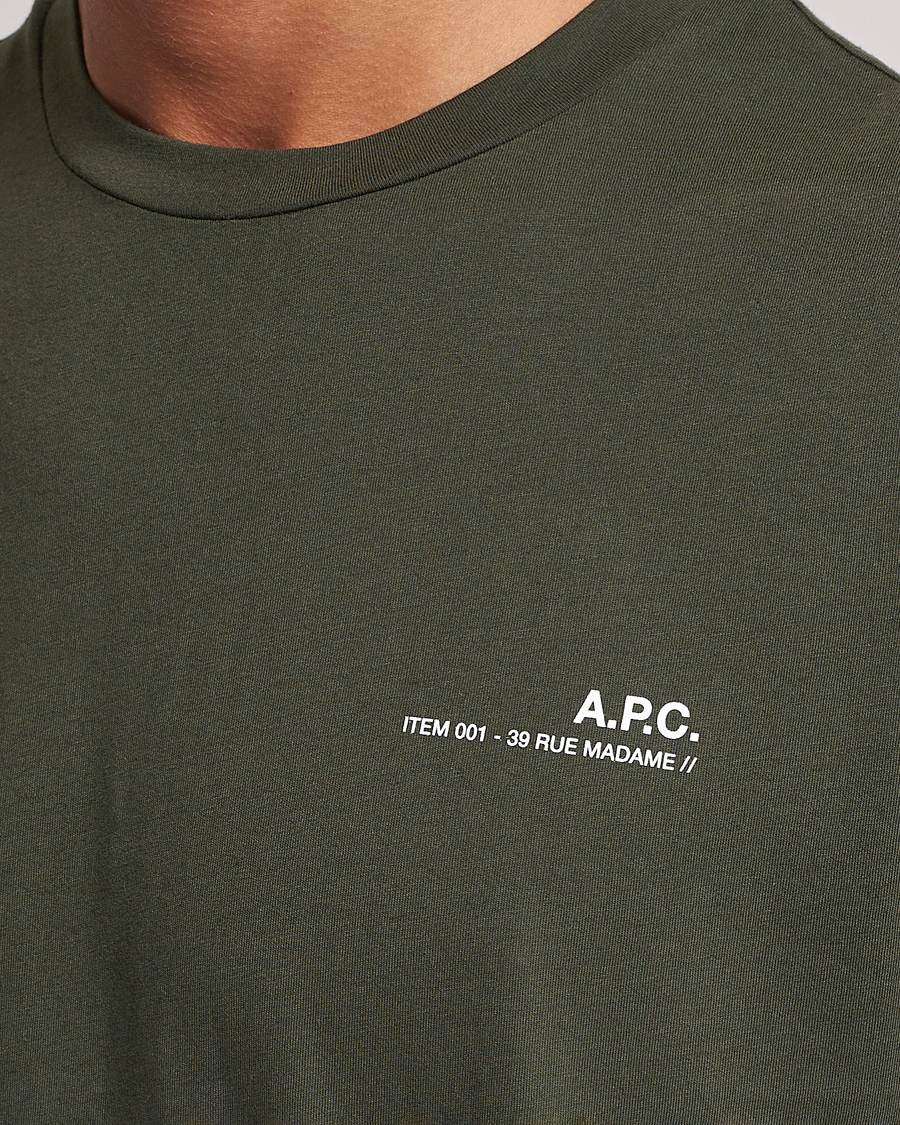Herr | T-Shirts | A.P.C. | Item Short Sleeve T-Shirt Kaki