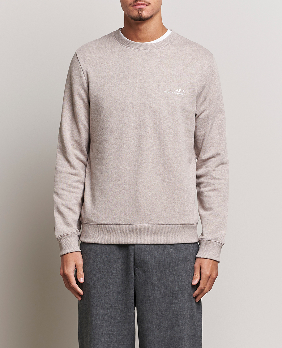 Herr | Tröjor | A.P.C. | Item Crew Neck Sweatshirt Beige Chine