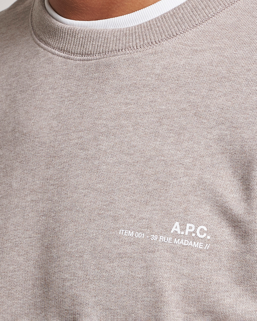 Herr | Tröjor | A.P.C. | Item Crew Neck Sweatshirt Beige Chine