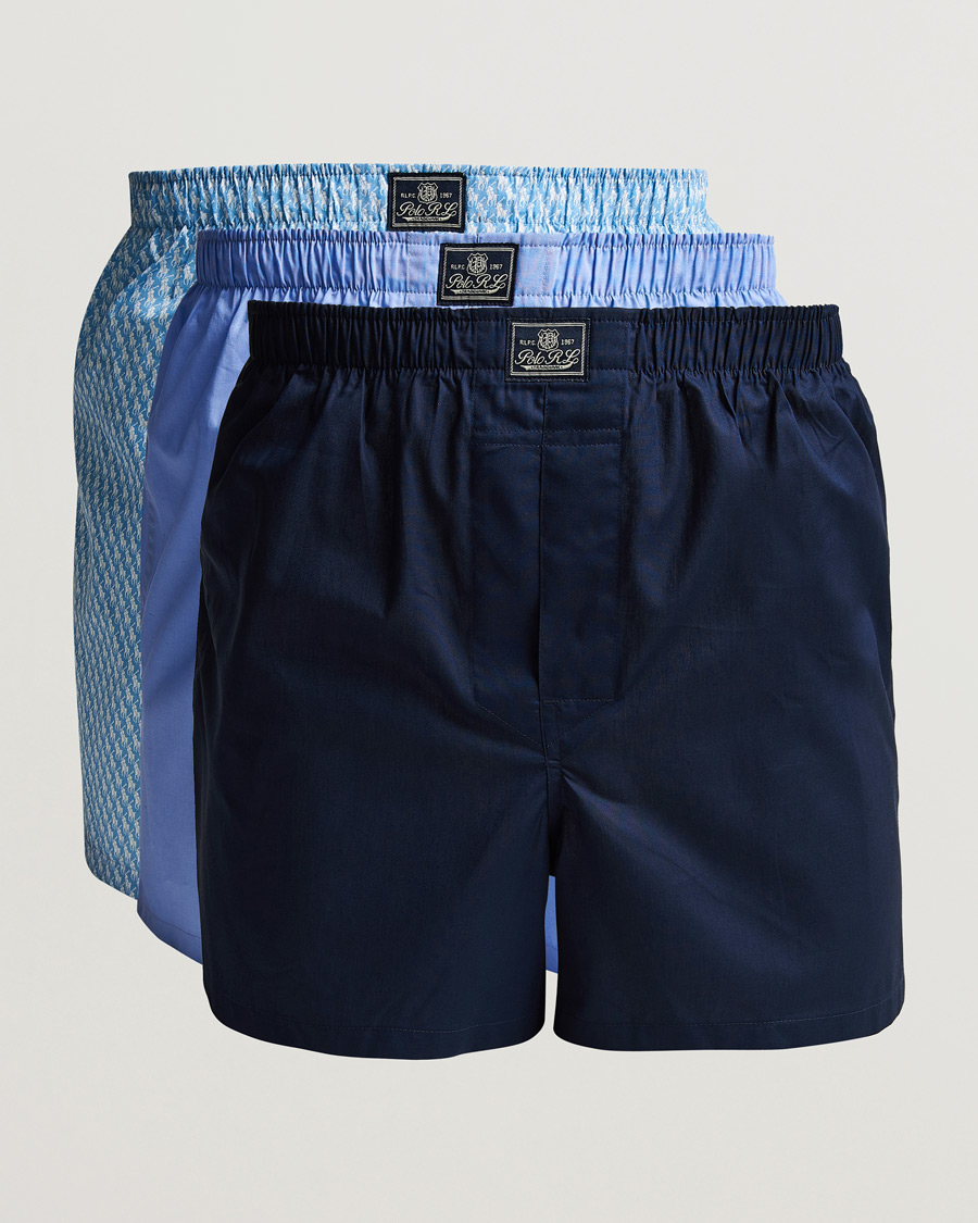 Herr | | Polo Ralph Lauren | 3-Pack Woven Boxer Blue