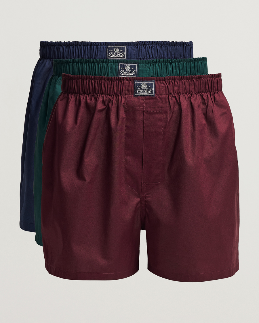 Herr | Underkläder | Polo Ralph Lauren | 3-Pack Woven Boxer Red/Navy/Green