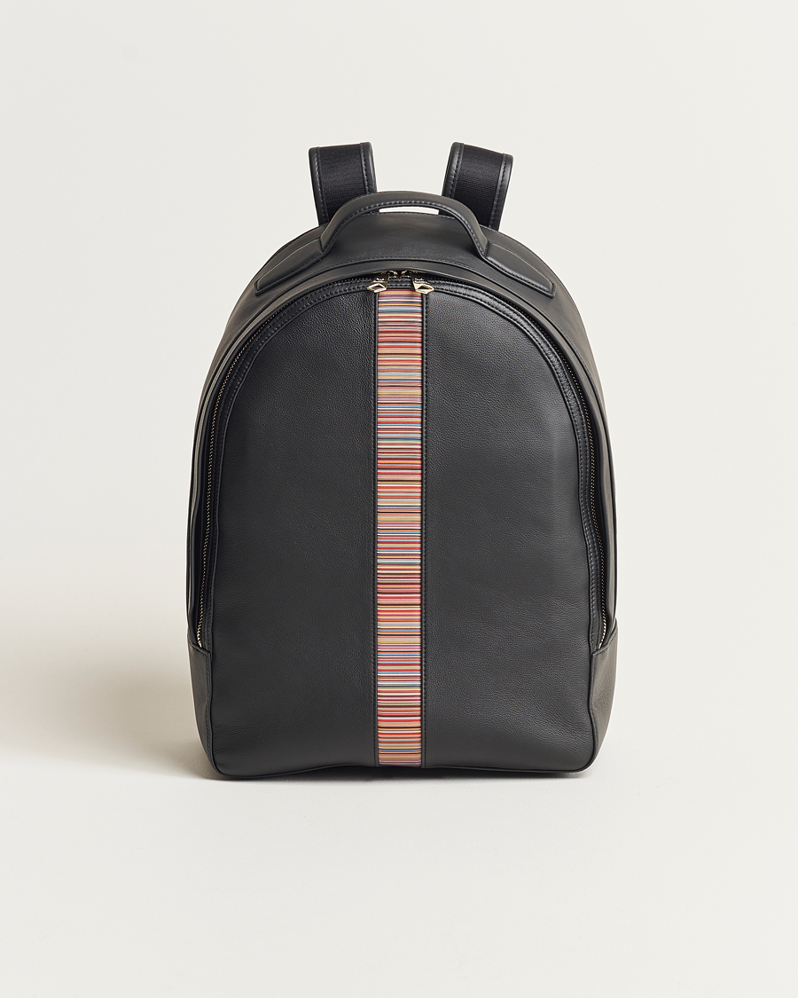 Herr |  | Paul Smith | Leather Stripe Backpack Black