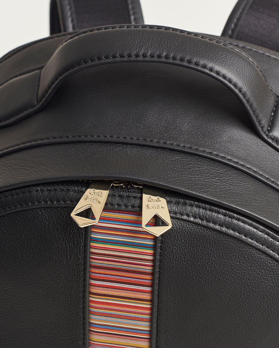 Herr | Paul Smith Leather Stripe Backpack Black | Paul Smith | Leather Stripe Backpack Black