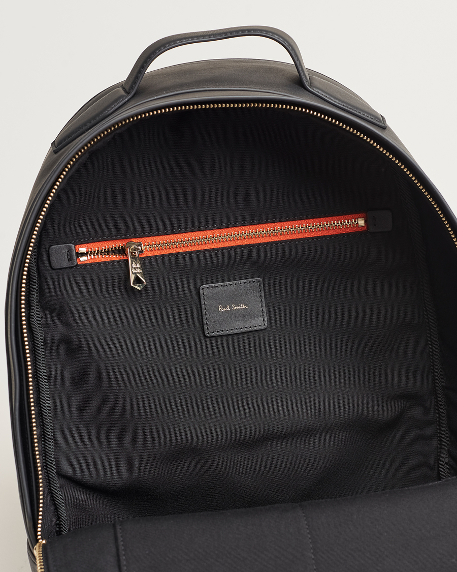 Herr | Paul Smith Leather Stripe Backpack Black | Paul Smith | Leather Stripe Backpack Black