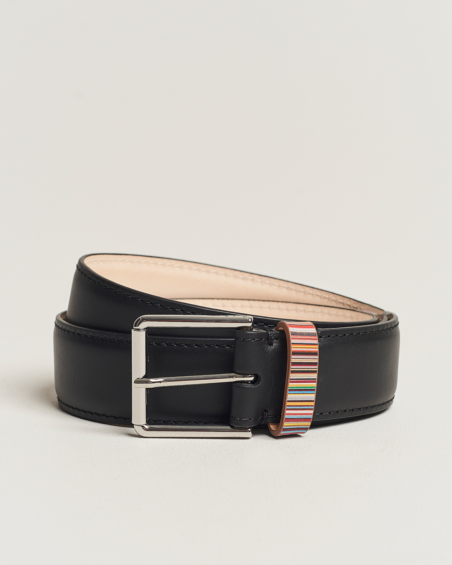Herr | Paul Smith Leather Stripe Belt Black | Paul Smith | Leather Stripe Belt Black
