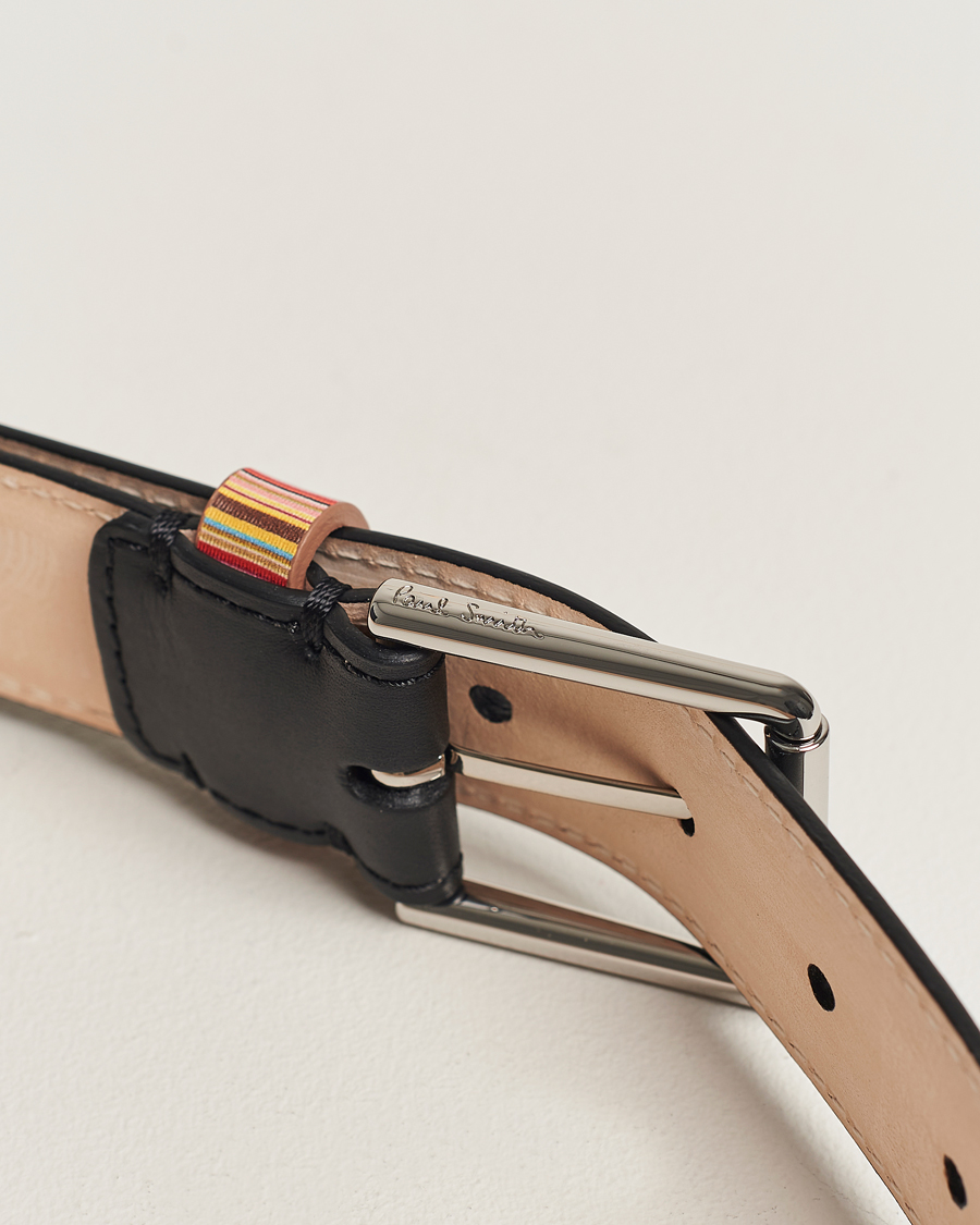 Herr | Paul Smith Leather Stripe Belt Black | Paul Smith | Leather Stripe Belt Black