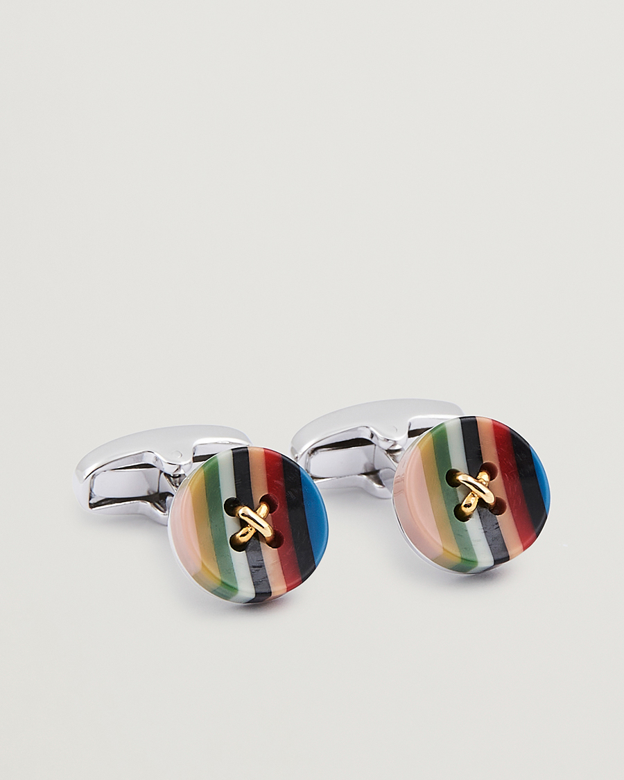 Herr | Paul Smith Button Stripe Cufflink Multi | Paul Smith | Button Stripe Cufflink Multi