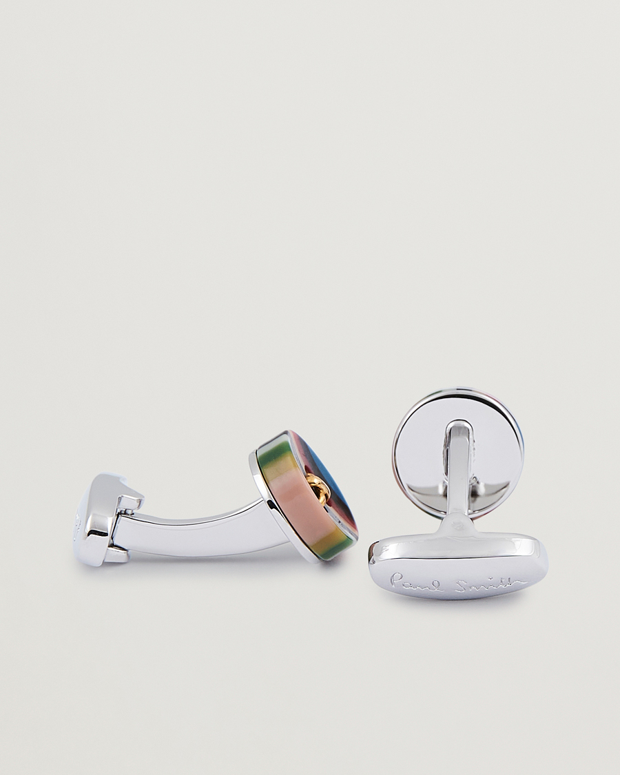 Herr |  | Paul Smith | Button Stripe Cufflink Silver