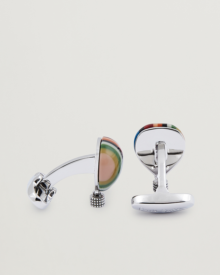 Herr | Paul Smith Air Ballon Stripe Cufflink Silver | Paul Smith | Air Ballon Stripe Cufflink Silver