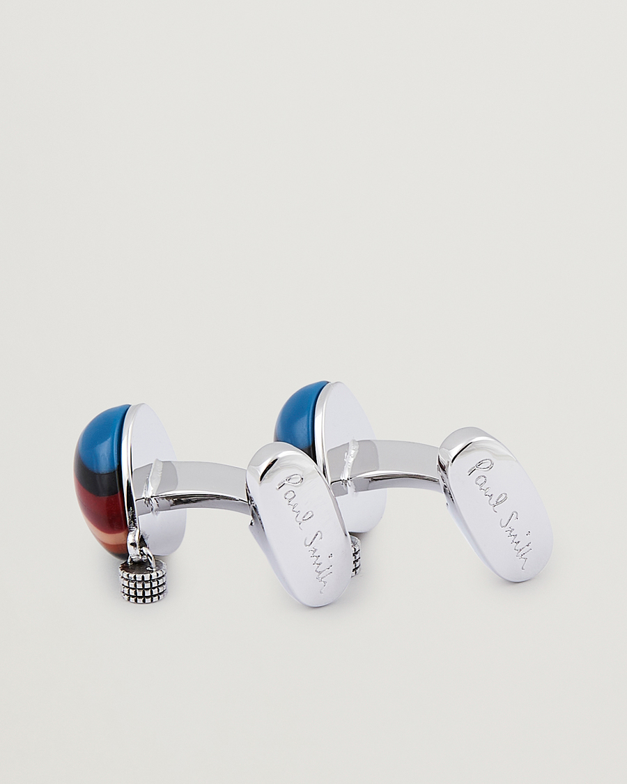 Herr | Paul Smith Air Ballon Stripe Cufflink Silver | Paul Smith | Air Ballon Stripe Cufflink Silver