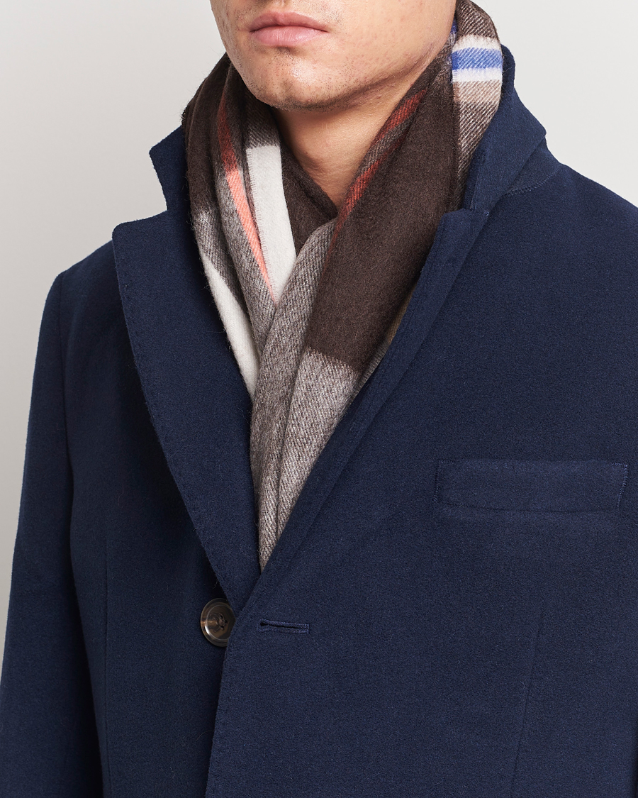Herr | Paul Smith Lambswool Checked Scarf Brown Multi | Paul Smith | Lambswool Checked Scarf Brown Multi