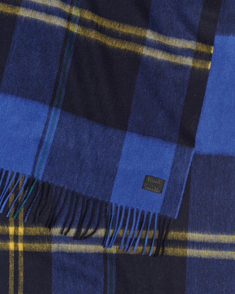 Herr | Paul Smith Lambswool Checked Scarf Blue Multi | Paul Smith | Lambswool Checked Scarf Blue Multi