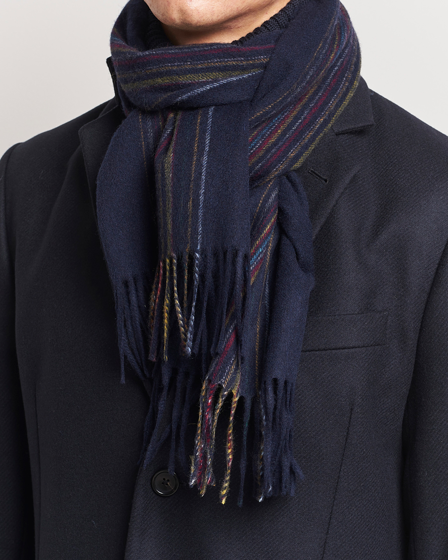 Herr | Paul Smith Lambswool/Cashmere Signature Scarf Navy | Paul Smith | Lambswool/Cashmere Signature Scarf Navy