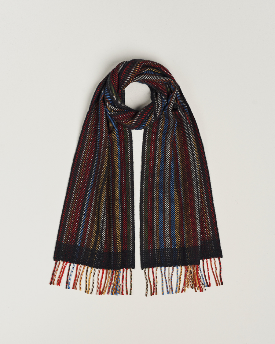 Herr | Paul Smith Wool/Cashmere Stripe Herringbone Scarf Multi | Paul Smith | Wool/Cashmere Stripe Herringbone Scarf Multi
