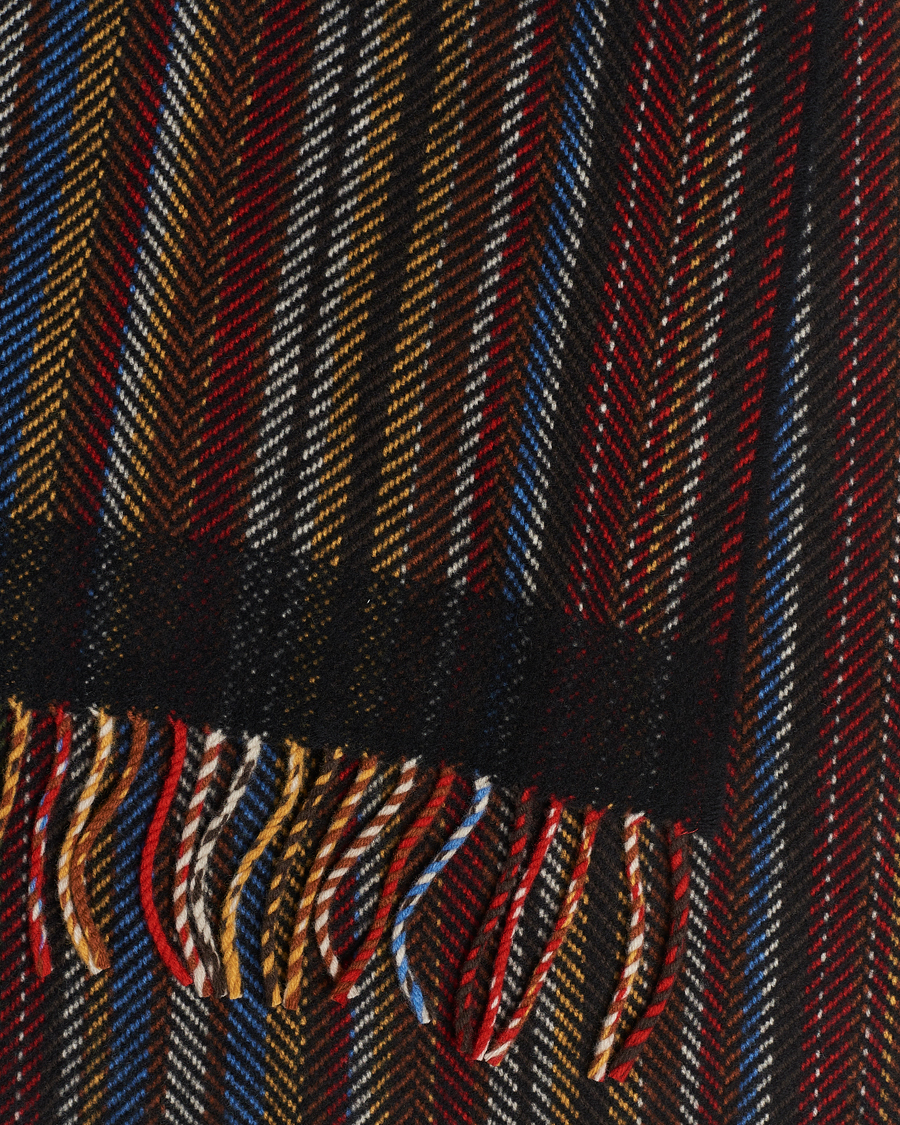 Herr | Paul Smith Wool/Cashmere Stripe Herringbone Scarf Multi | Paul Smith | Wool/Cashmere Stripe Herringbone Scarf Multi