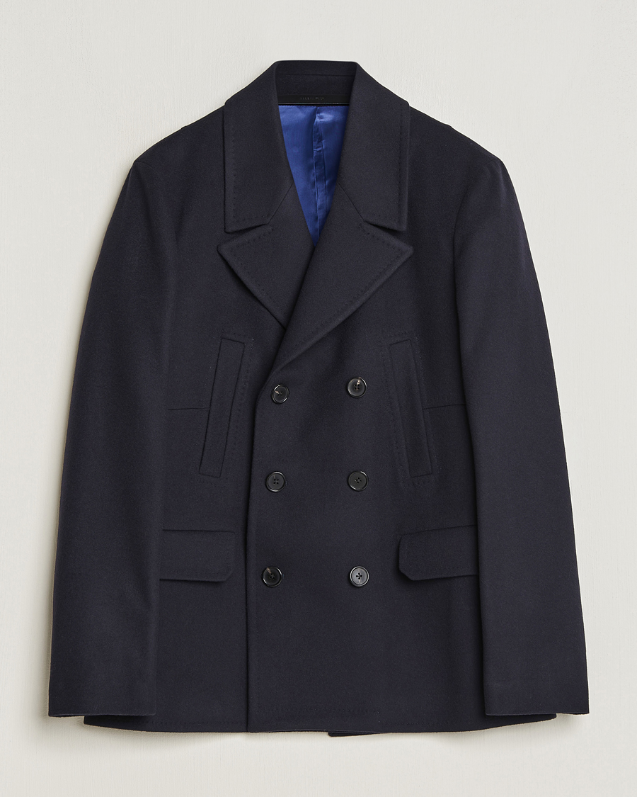 Herr | Jackor | Paul Smith | Wool/Cashmere Peacoat Navy