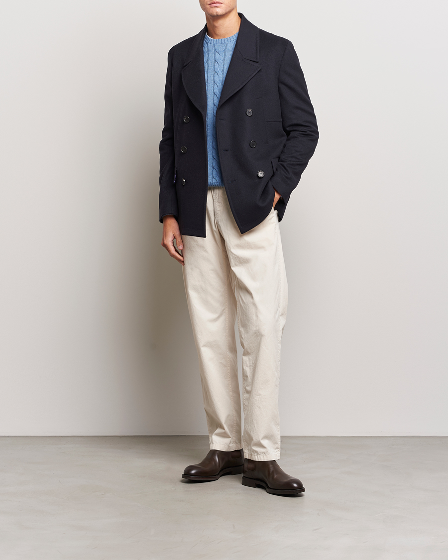 Herr | Jackor | Paul Smith | Wool/Cashmere Peacoat Navy