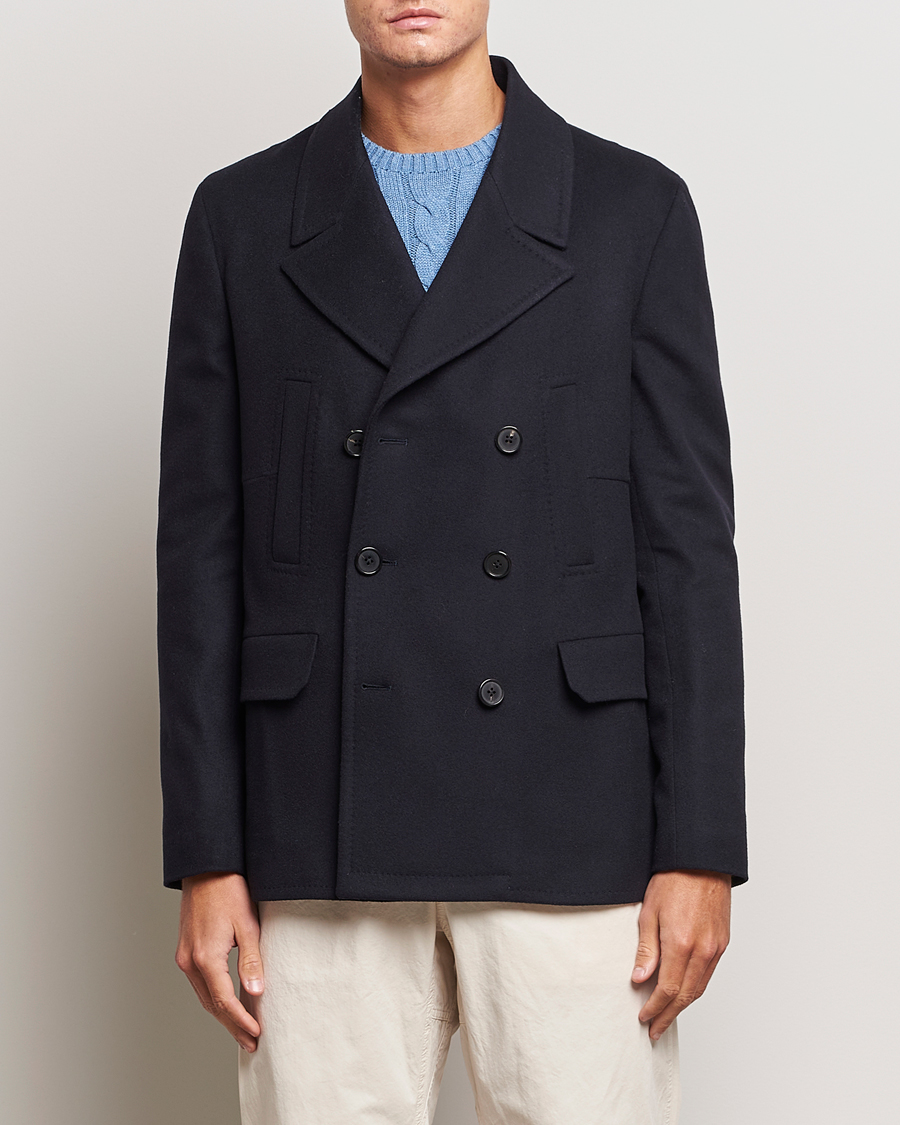 Herr | Jackor | Paul Smith | Wool/Cashmere Peacoat Navy