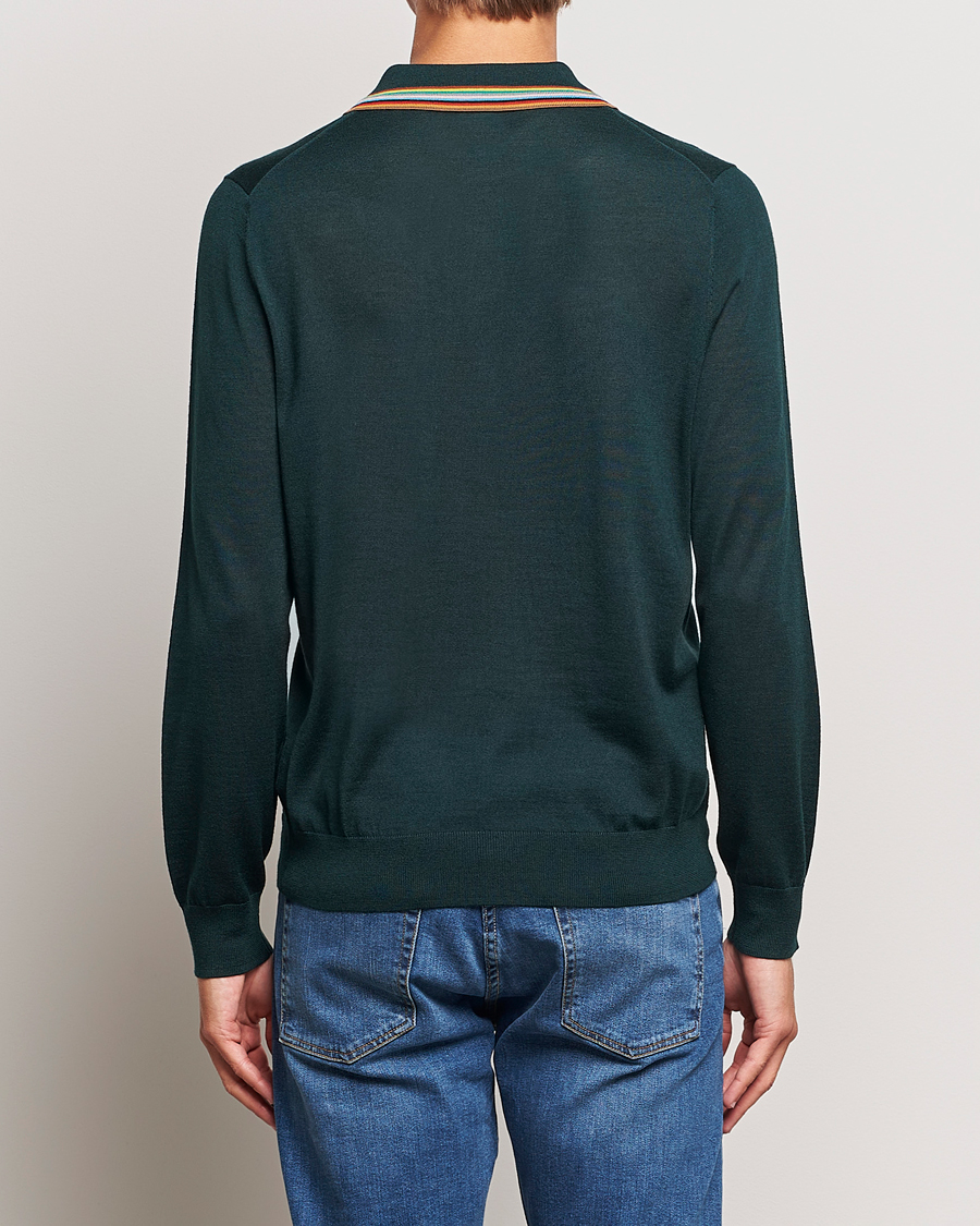 Herr | Tröjor | Paul Smith | Wool/Silk Knitted Polo Dark Green