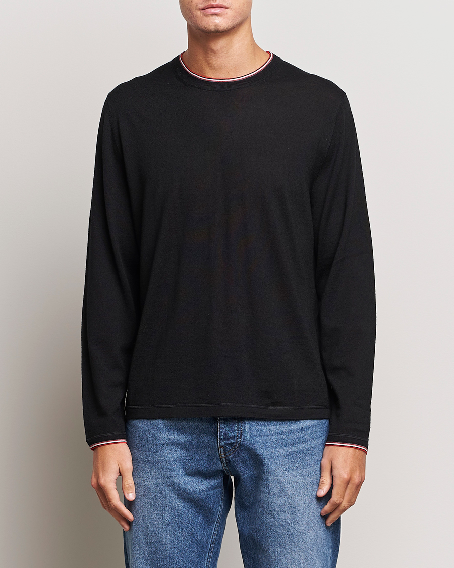 Herr |  | Paul Smith | Merino Wool Knitted Crew Neck Sweater Black