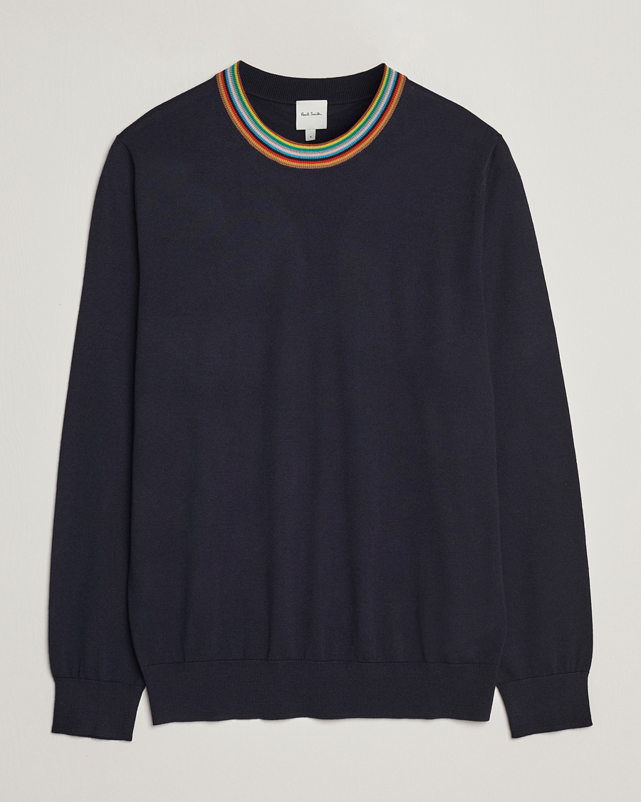 Herr | Tröjor | Paul Smith | Wool/Silk Knitted Crew Neck Navy