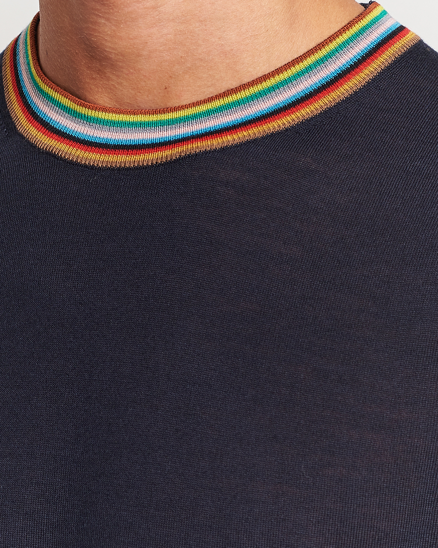 Herr | Tröjor | Paul Smith | Wool/Silk Knitted Crew Neck Navy