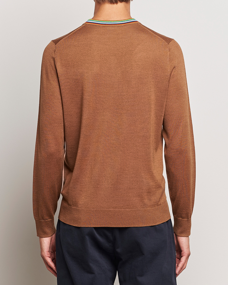 Herr | Tröjor | Paul Smith | Wool/Silk Knitted Crew Neck Brown