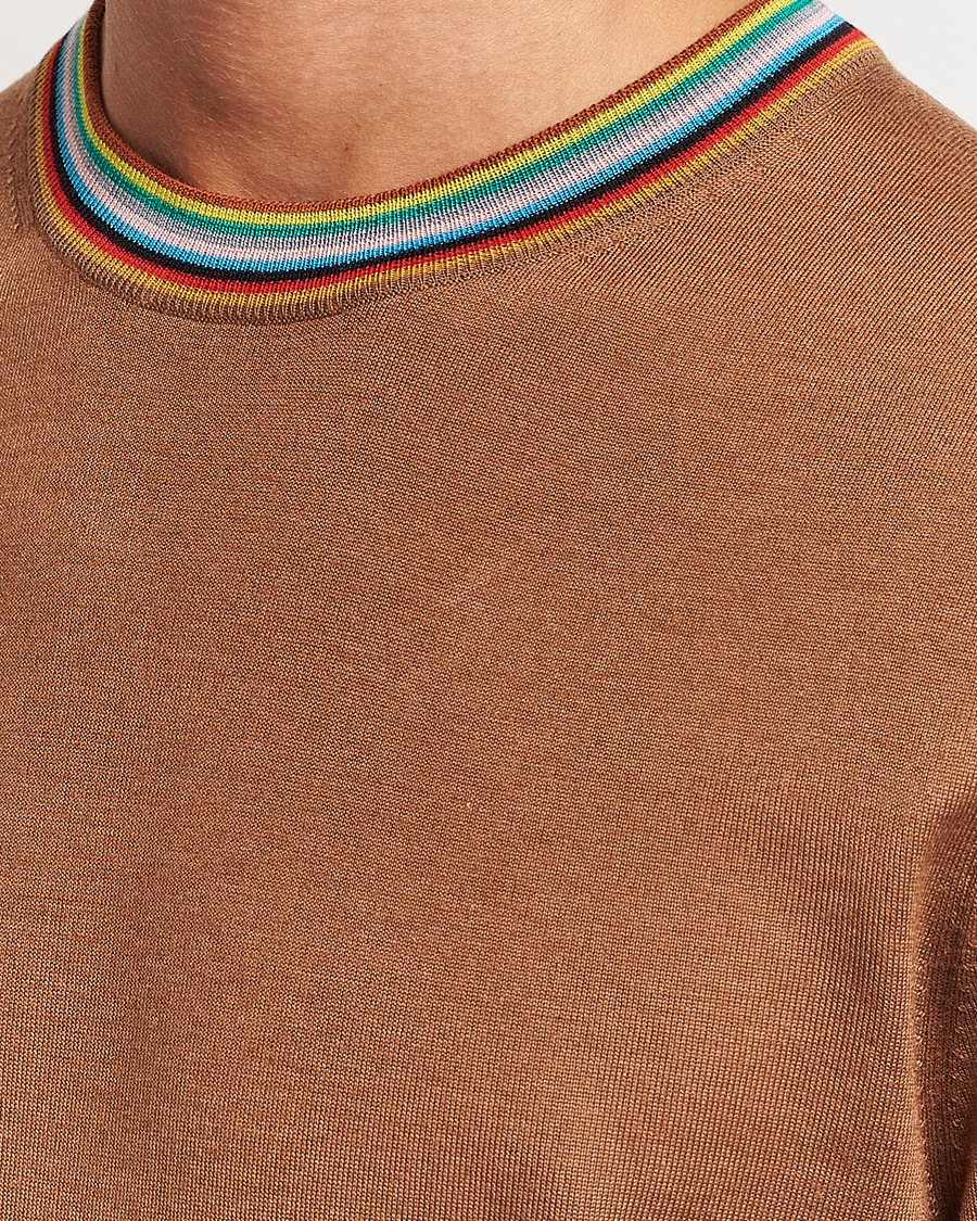 Herr | Tröjor | Paul Smith | Wool/Silk Knitted Crew Neck Brown