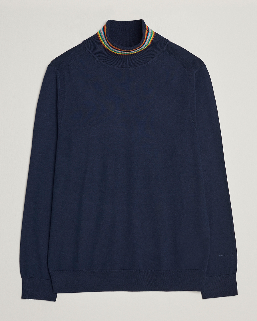 Herr | Tröjor | Paul Smith | Merino Wool Knitted Polo Navy