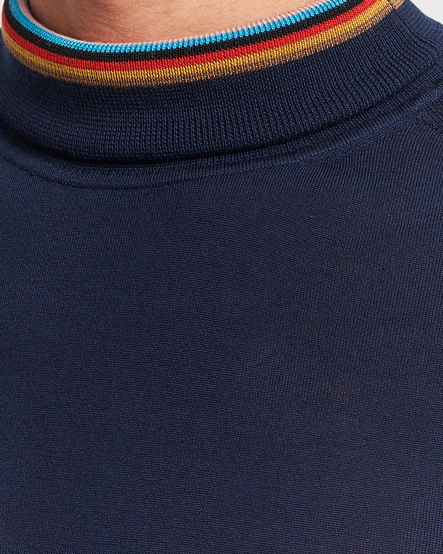 Herr | Tröjor | Paul Smith | Merino Wool Knitted Polo Navy