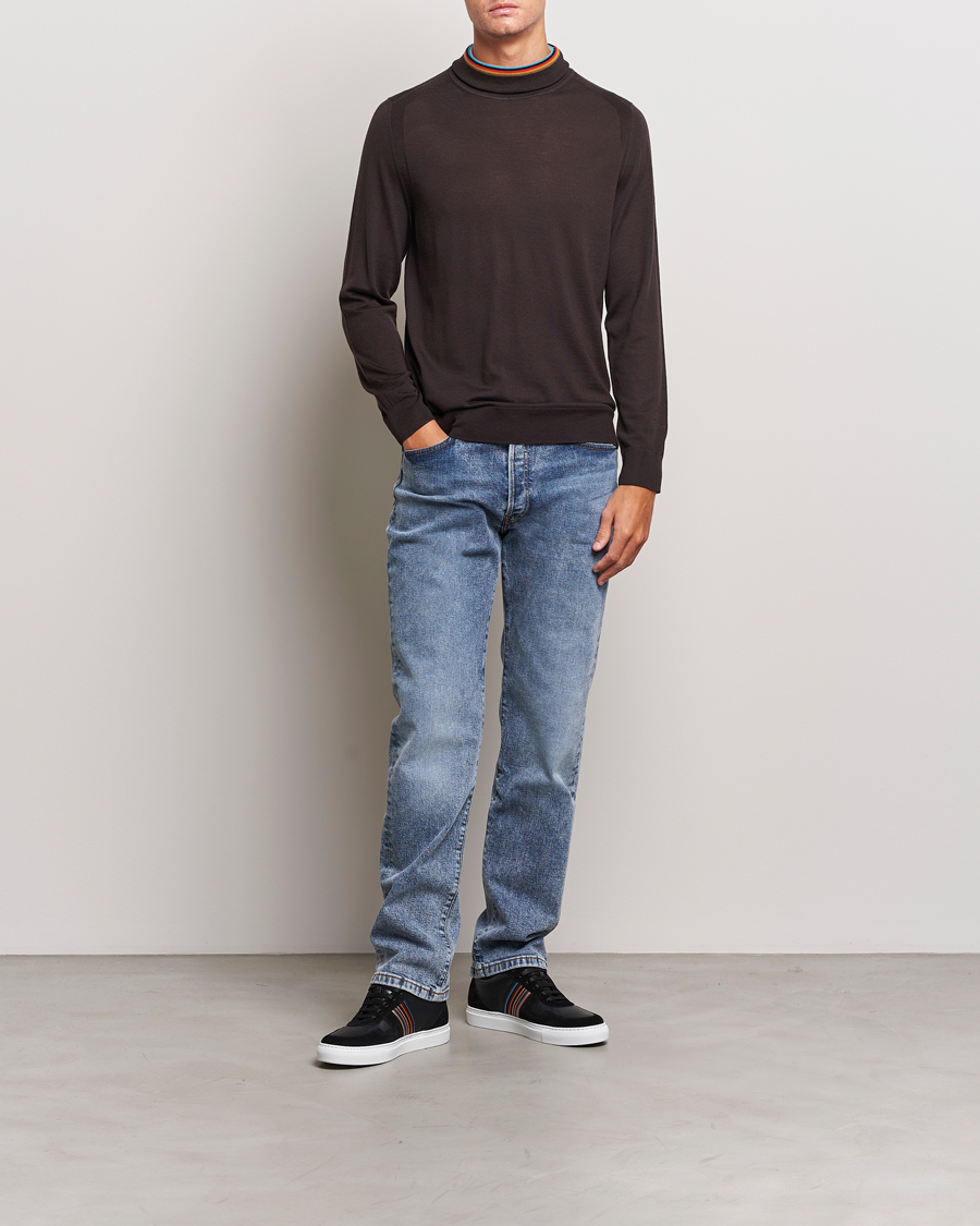 Herr | Tröjor | Paul Smith | Merino Wool Knitted Polo Brown