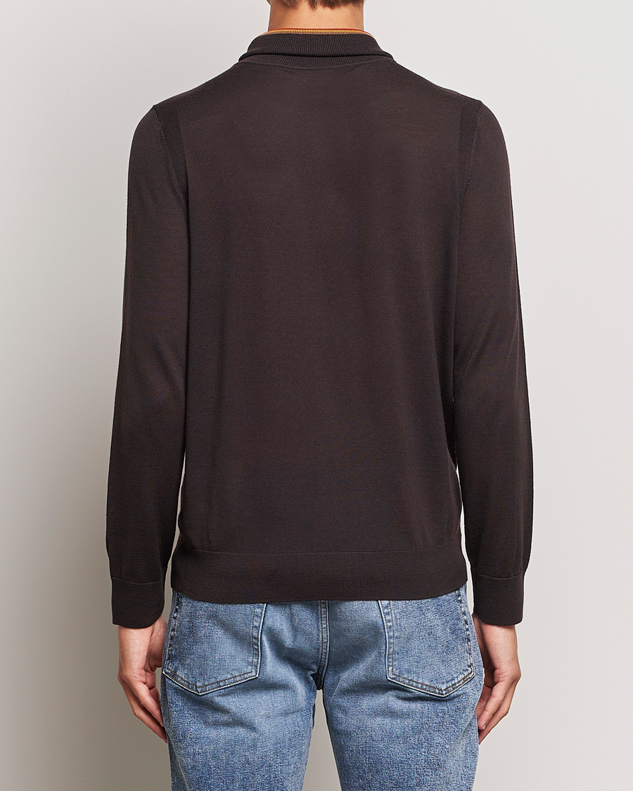 Herr | Tröjor | Paul Smith | Merino Wool Knitted Polo Brown