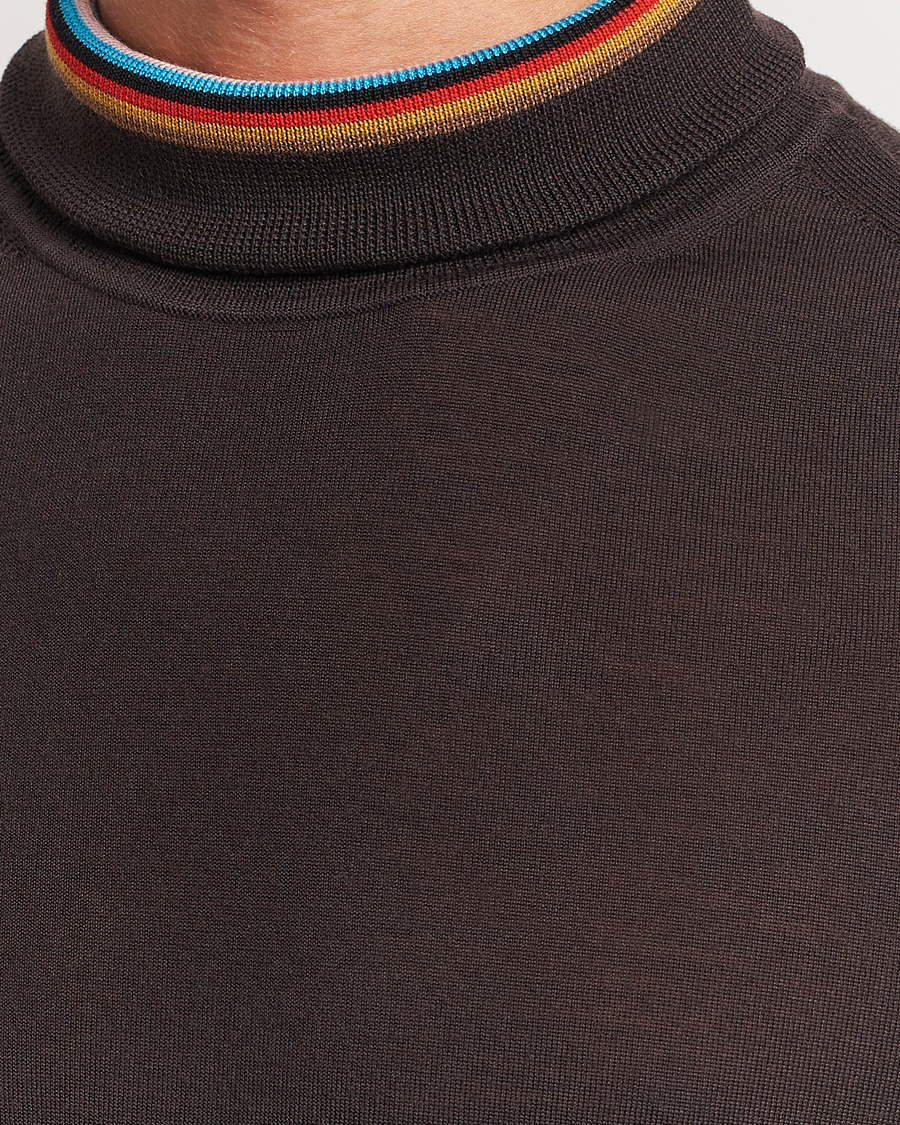 Herr | Tröjor | Paul Smith | Merino Wool Knitted Polo Brown