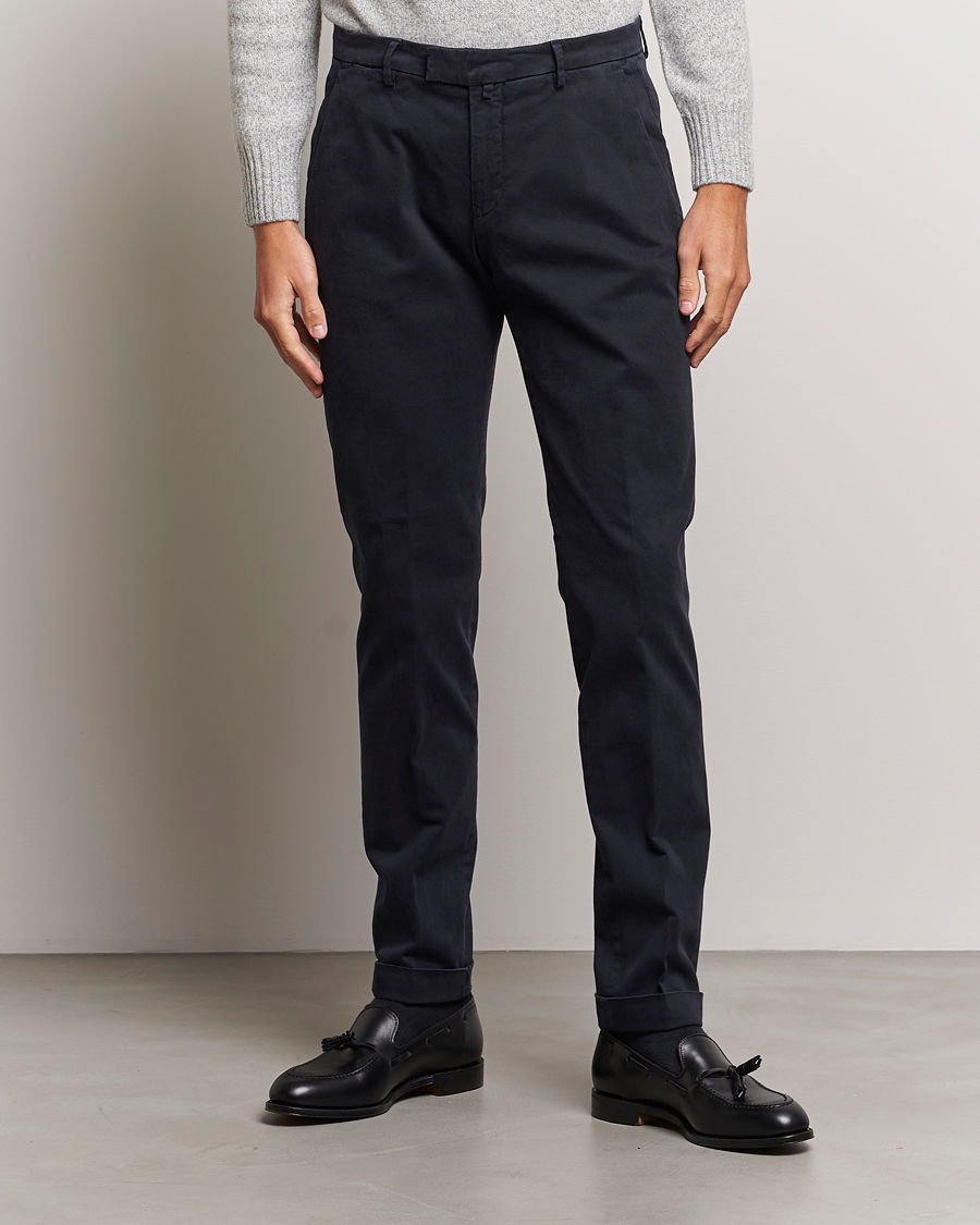 Herr | Byxor | Briglia 1949 | Slim Fit Cotton Stretch Chino Navy