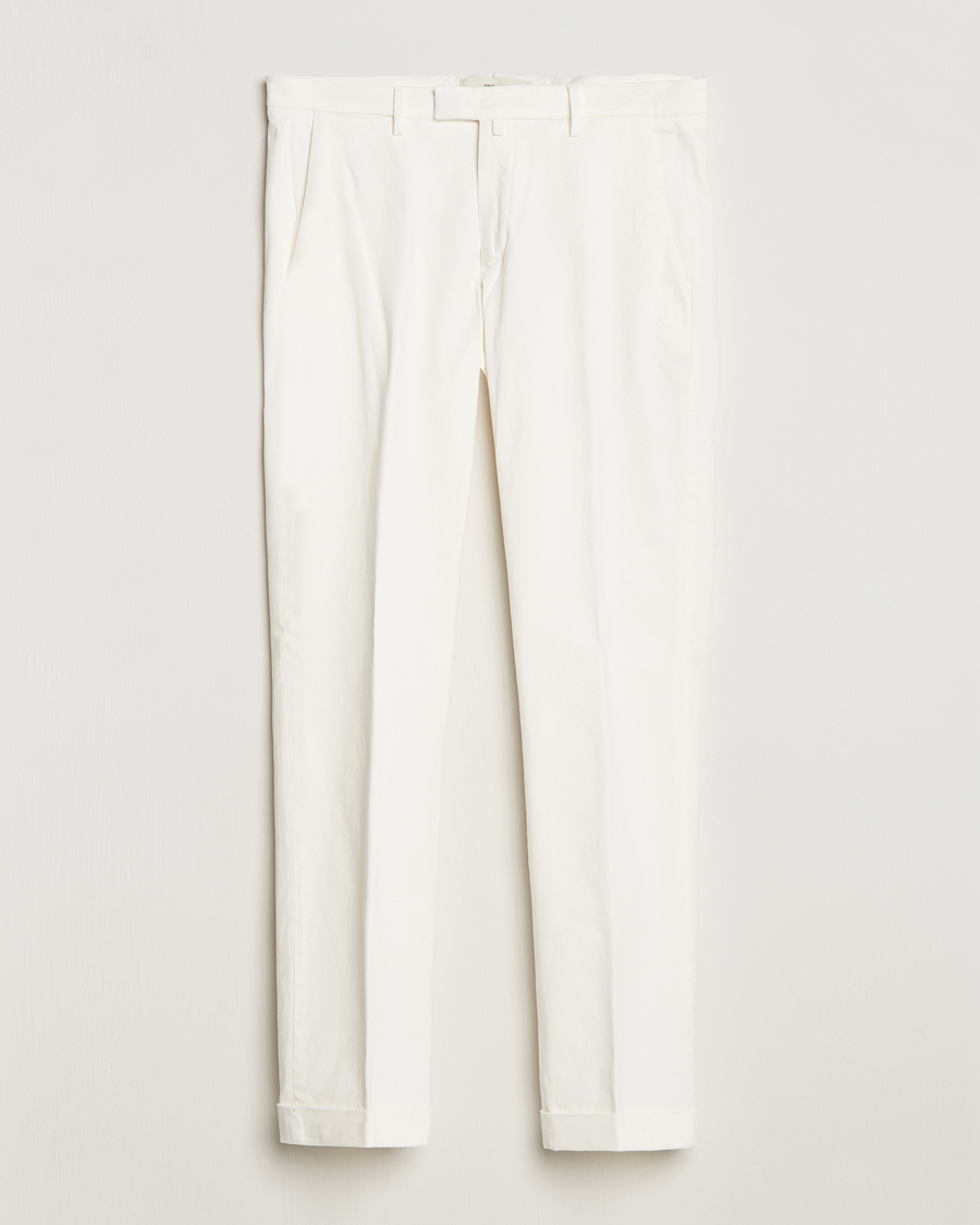 Herr | Byxor | Briglia 1949 | Slim Fit Cotton Stretch Chino Off White