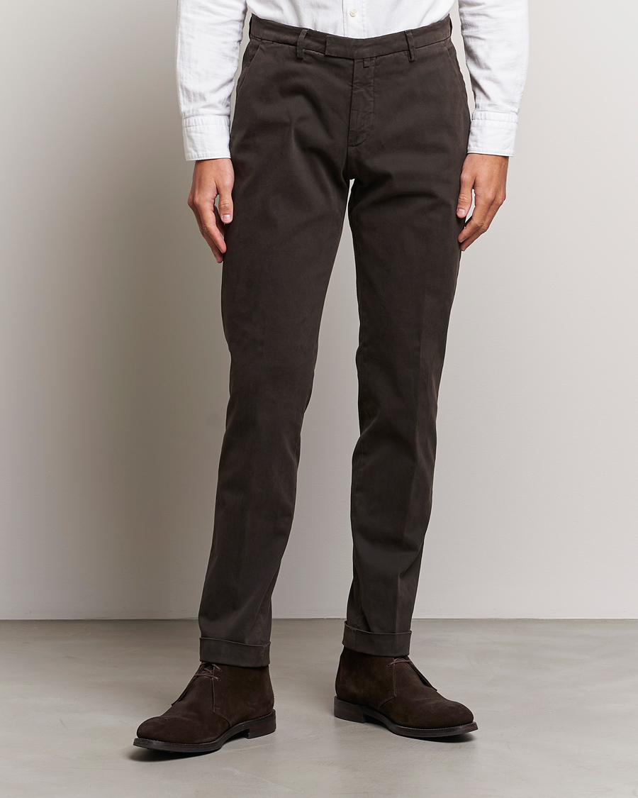 Herr | Byxor | Briglia 1949 | Slim Fit Cotton Stretch Chino Dark Brown