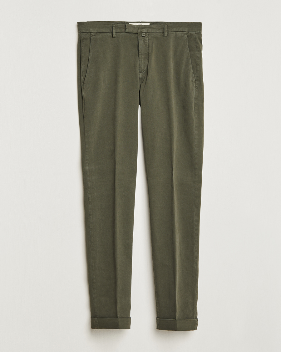Herr | Byxor | Briglia 1949 | Slim Fit Cotton Stretch Chino Military