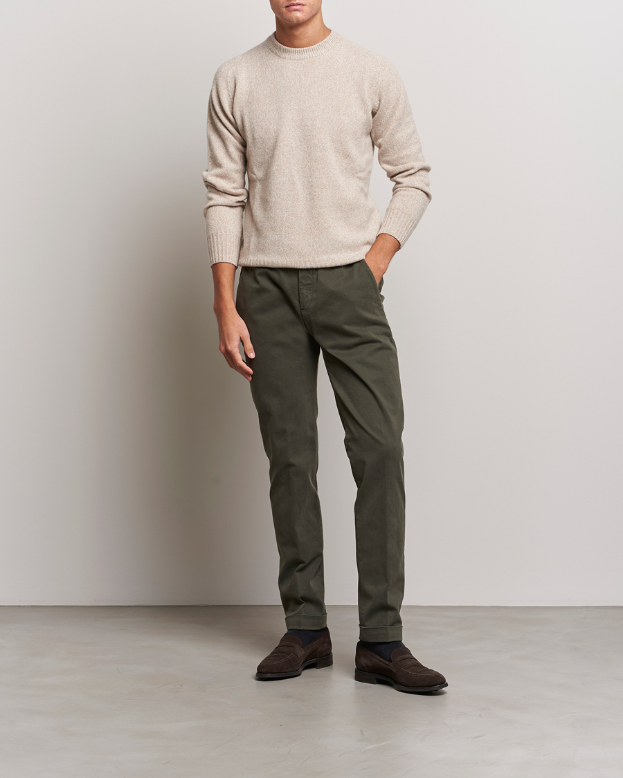 Herr | Byxor | Briglia 1949 | Slim Fit Cotton Stretch Chino Military